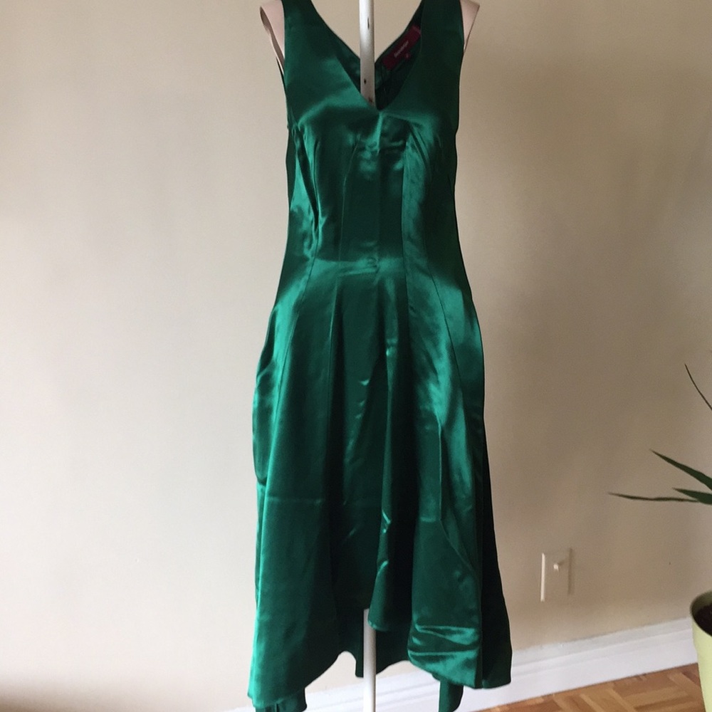 NWT Sies Marjan Green Miriam Satin Midi Dress XS holiday dress - Picture 7 of 8
